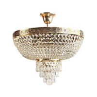 DECKENLEUCHTE Kristall PLAZA Ø40cm Gold gefertigt aus geschliffenen Kristallen - Goldfarben, Glas (40/40/38cm) - PGA Lights