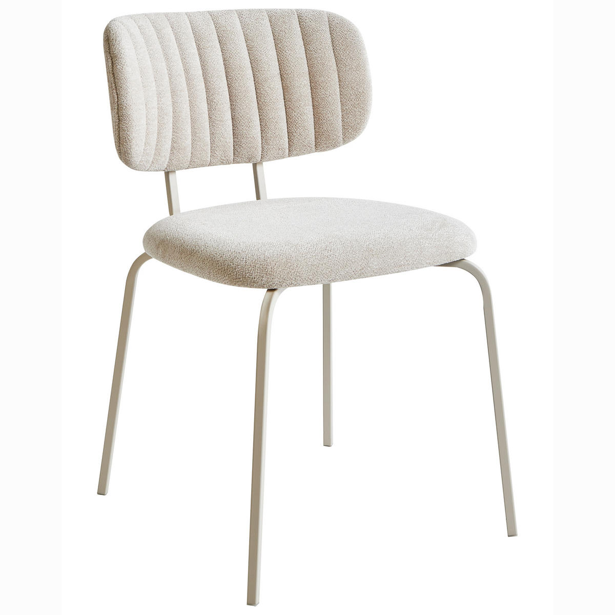 ESSZIMMERSTUHL 2er-Set Hellbeige Irins - Beige, Textil (48/76/50cm) - Beliani