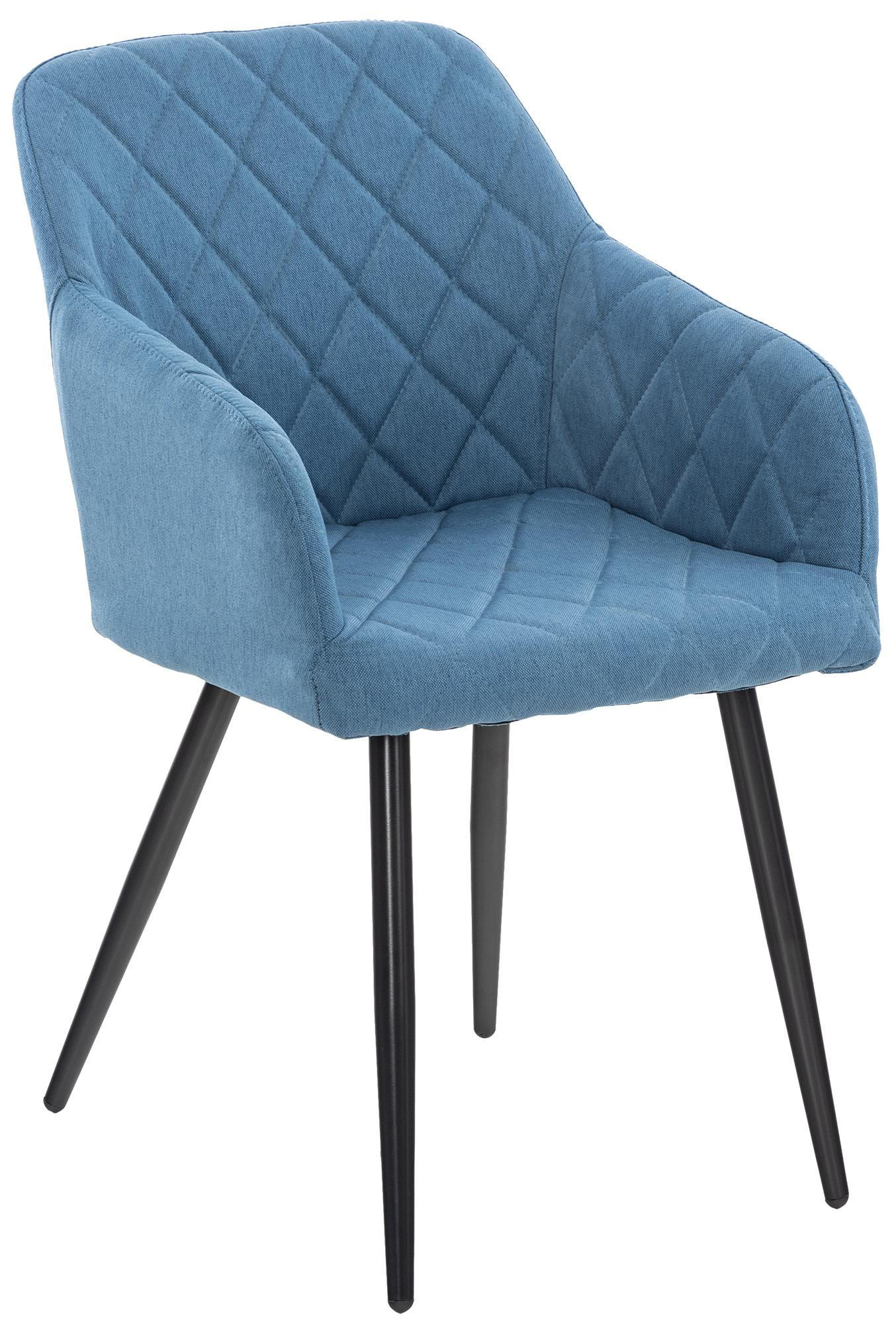 ARMLEHNENSTUHL Stoff blau - Blau/Schwarz, Textil/Metall (47/84/44cm) - CLP