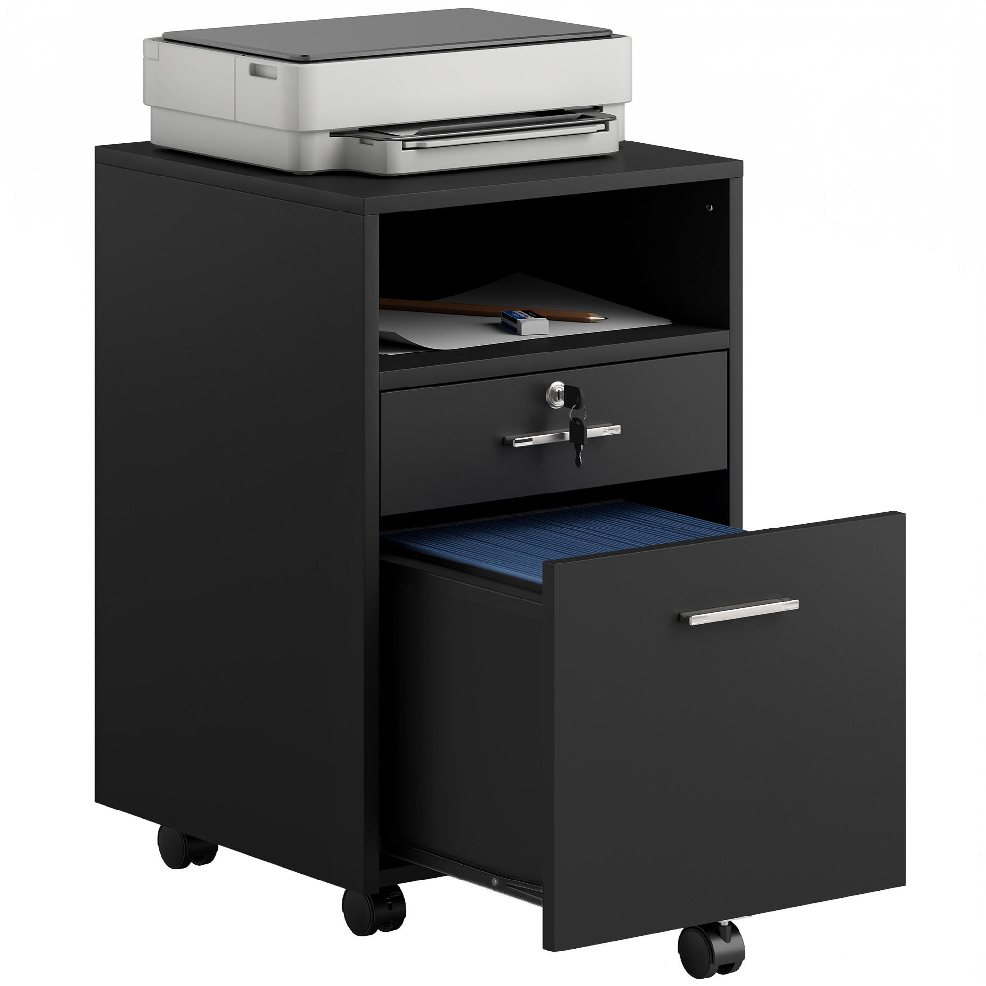 XXXLutz Druckerschrank Schwarz 40x65x40 cm