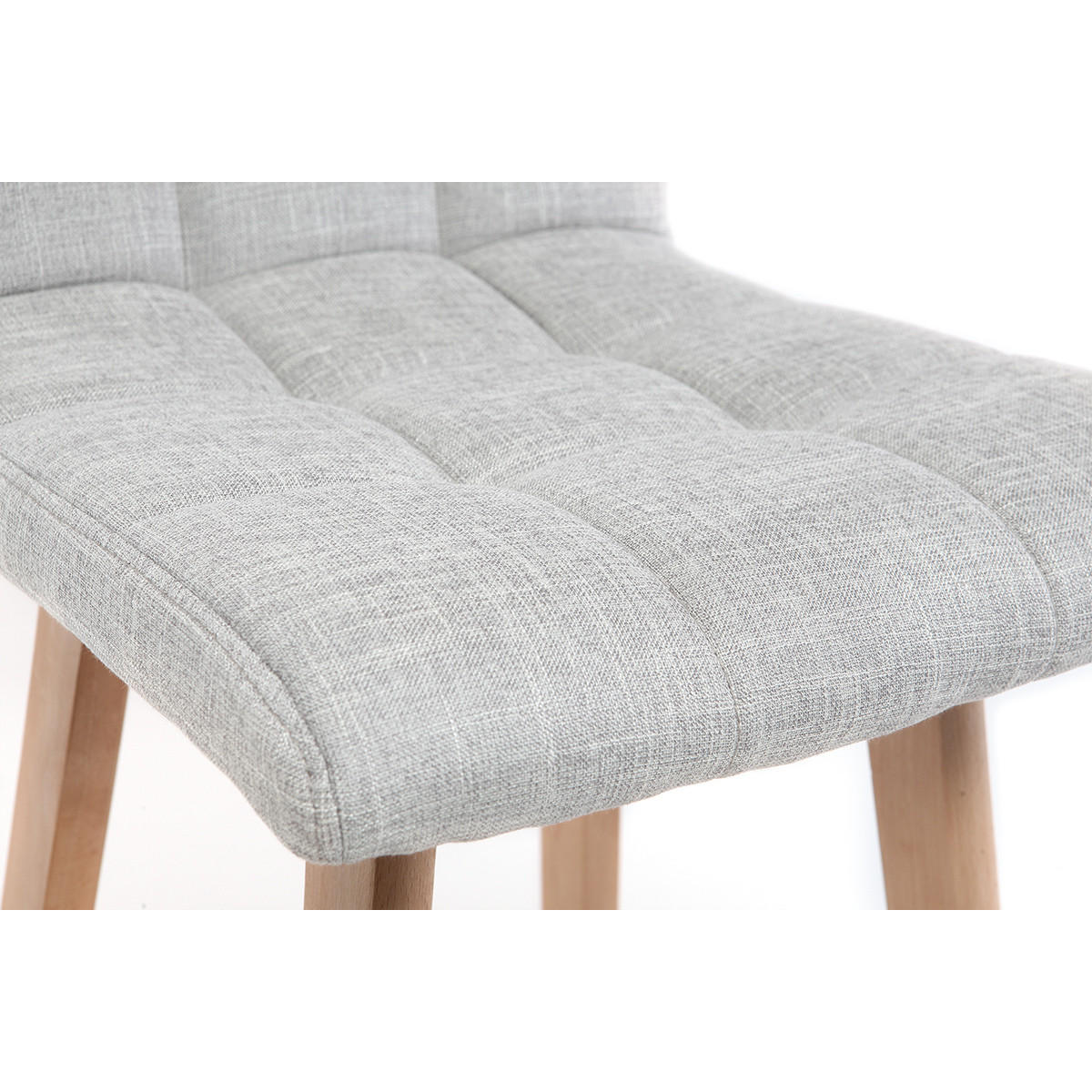 BARHOCKER Design Holz Perlgrau 65 cm 2er-Set KLARIS - Grau, Holz (47/93/39.5cm) - Miliboo