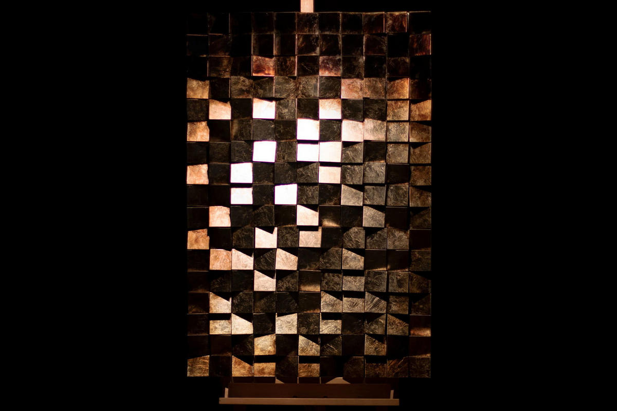 WANDBILD Silber 62/104 cm - Silberfarben/Braun, Holz/Kunststoff (6.8/104cm) - KUNSTLOFT