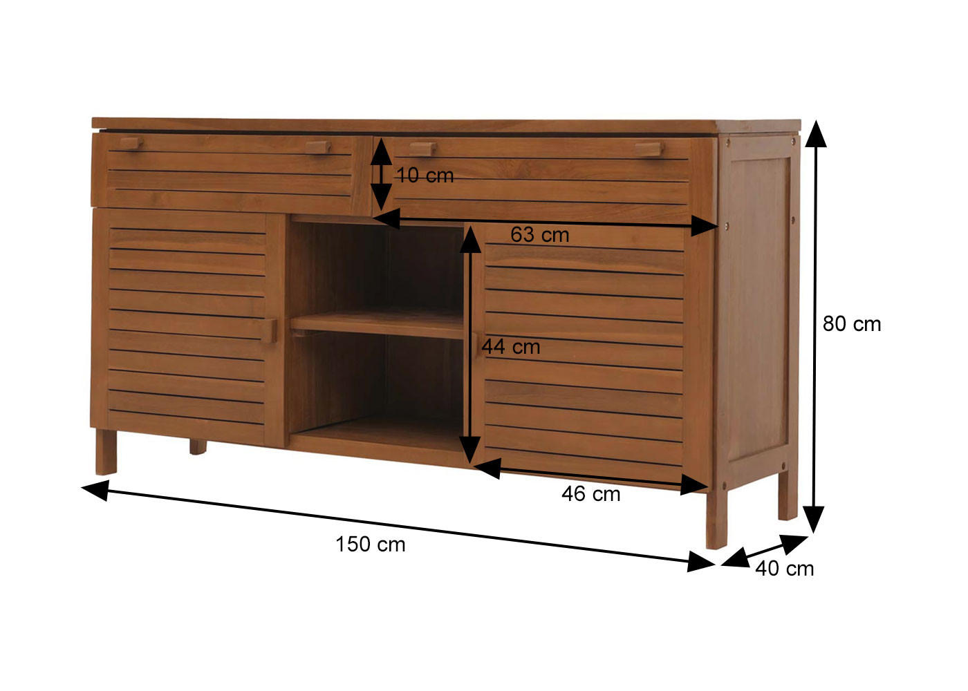 Thumbnail - MCW Waschbeckenunterschrank, Braun, Holz, Teakholz, 150x80x40 cm, Badezimmer, Badezimmerschränke, Waschbeckenunterschrän...