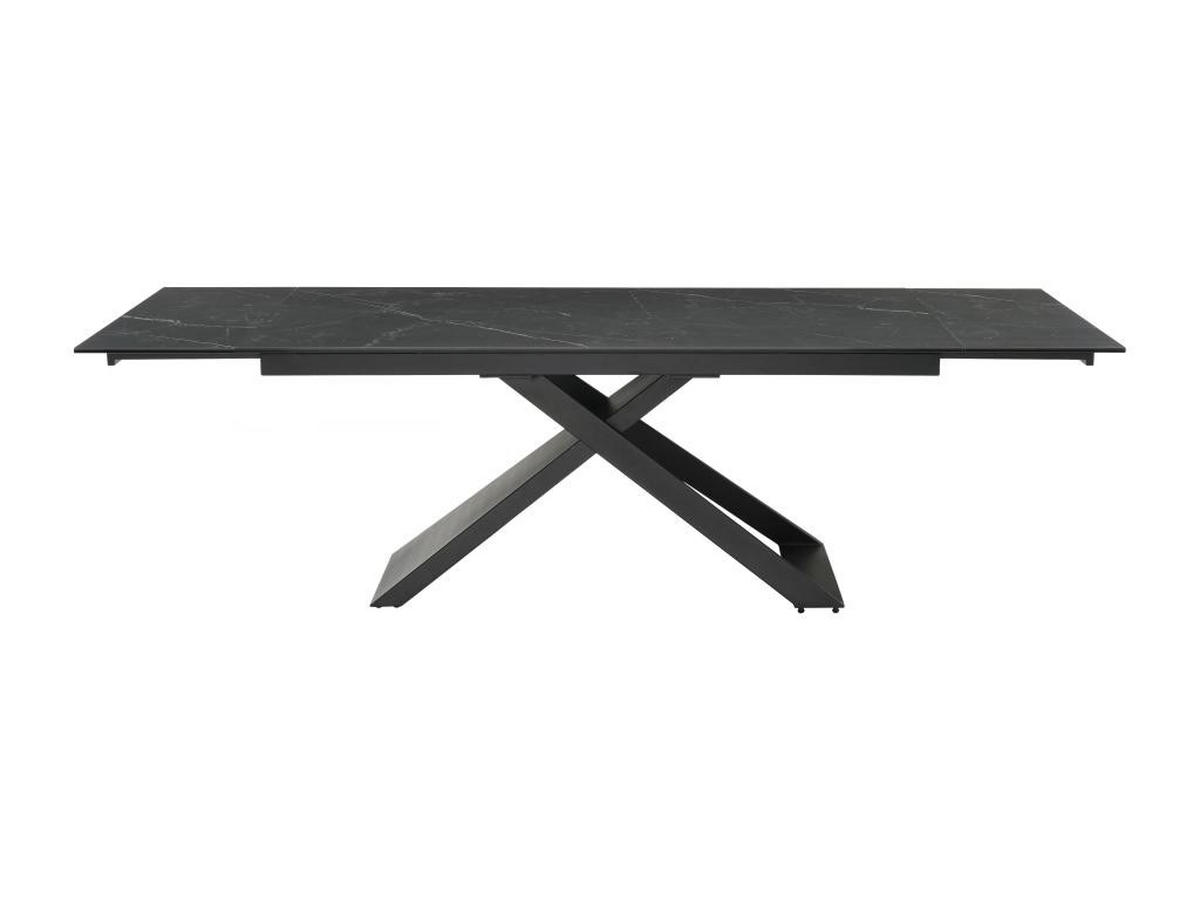 ESSTISCH für 6 bis 10 Personen ausziehbar - Keramik & Metall - Marmor-Optik Schwarz - XERENA - Schwarz, Glas (260/90/76cm) - Vente-Unique