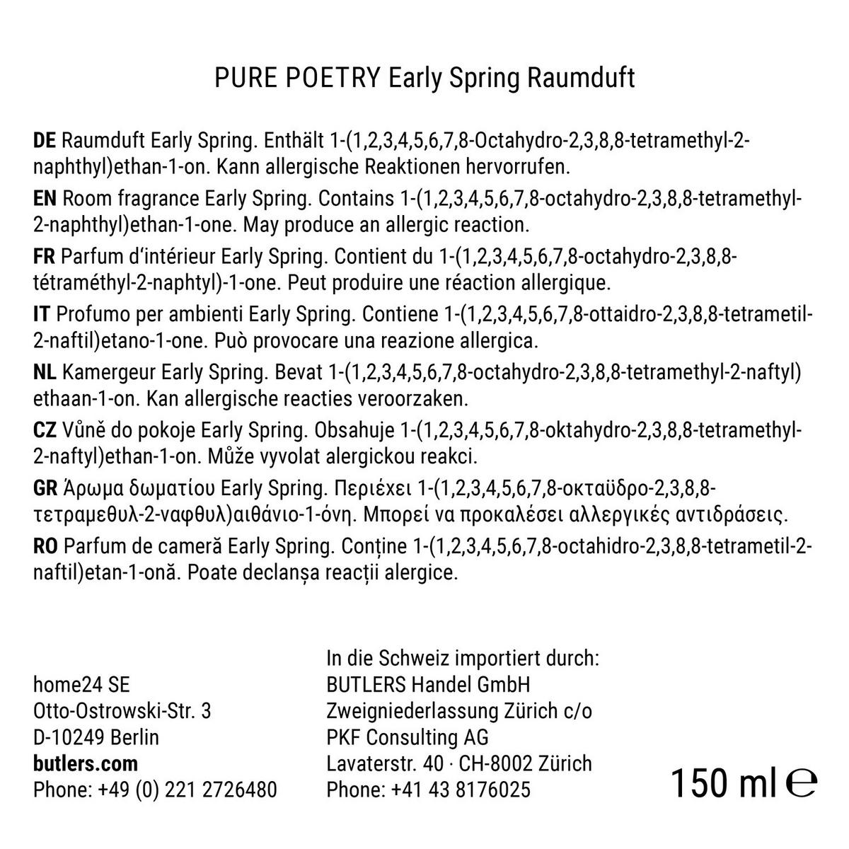 RAUMDUFT Pure Poetry Early Spring 150ml - Salbeigrün, Glas (6/20/6cm) - Butlers