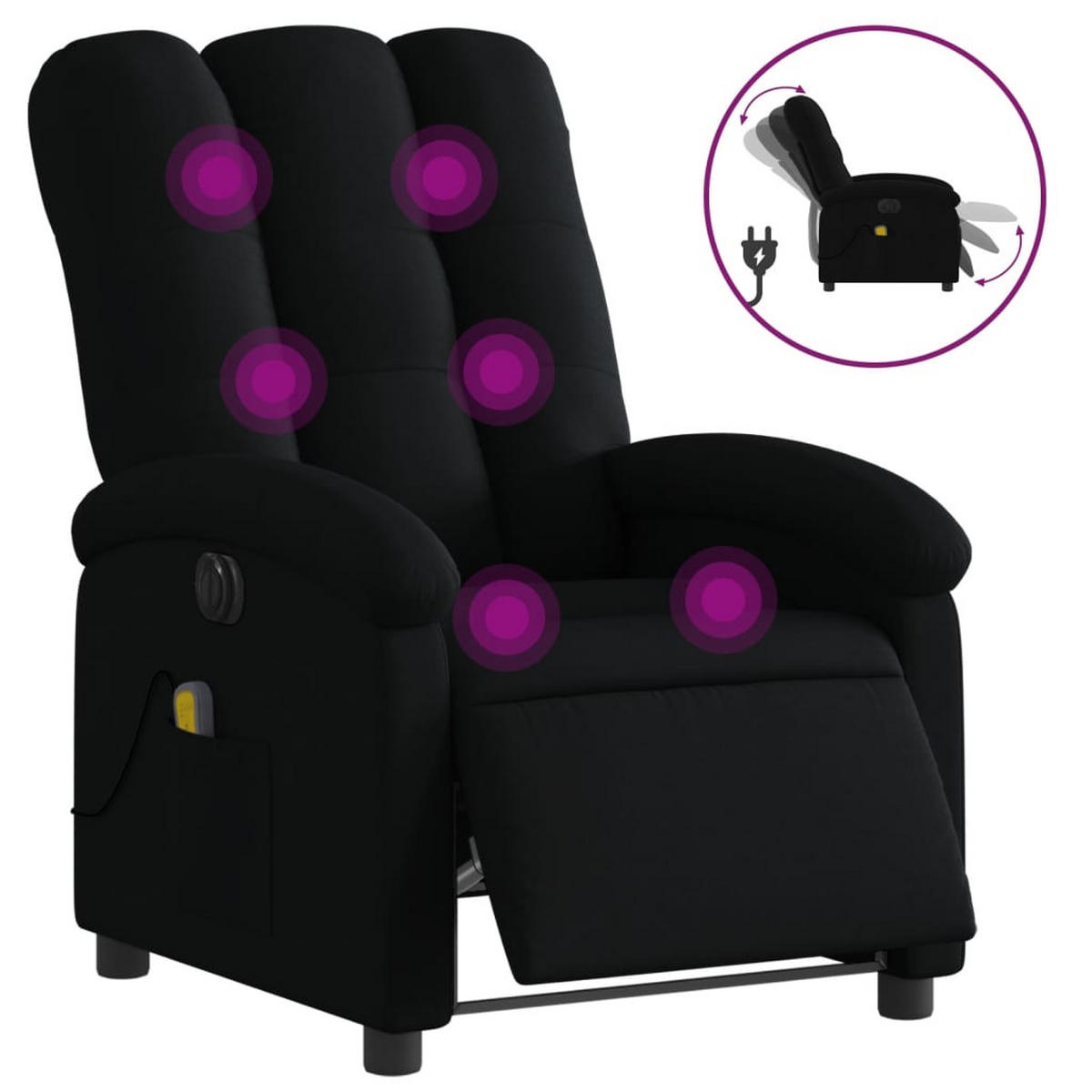 MASSAGESESSEL Loy - Schwarz, Metall (70/101/93cm) - Nettlife