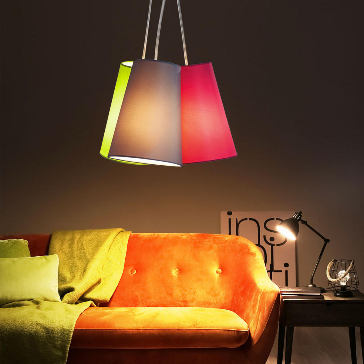 LED HÄNGELEUCHTE NEVORRES Bunt - Multicolor, Metall (29.5/29.5/110cm)