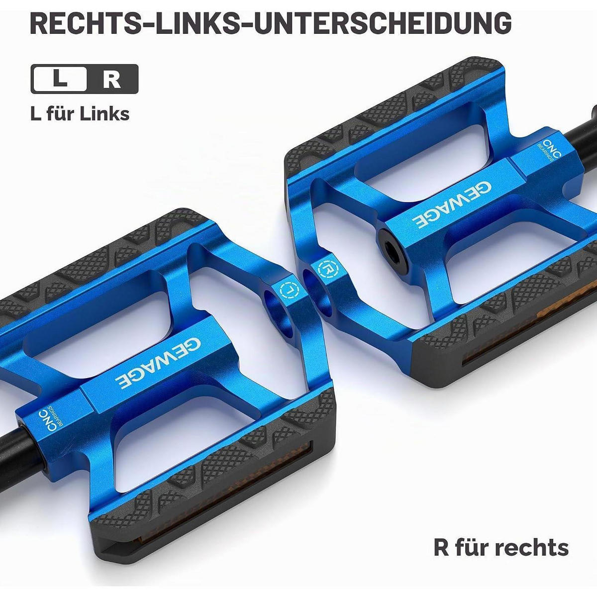 FAHRRADPEDALE Aluminium Blau mit Reflektor - Blau, Metall (7.5/1.5/11cm)