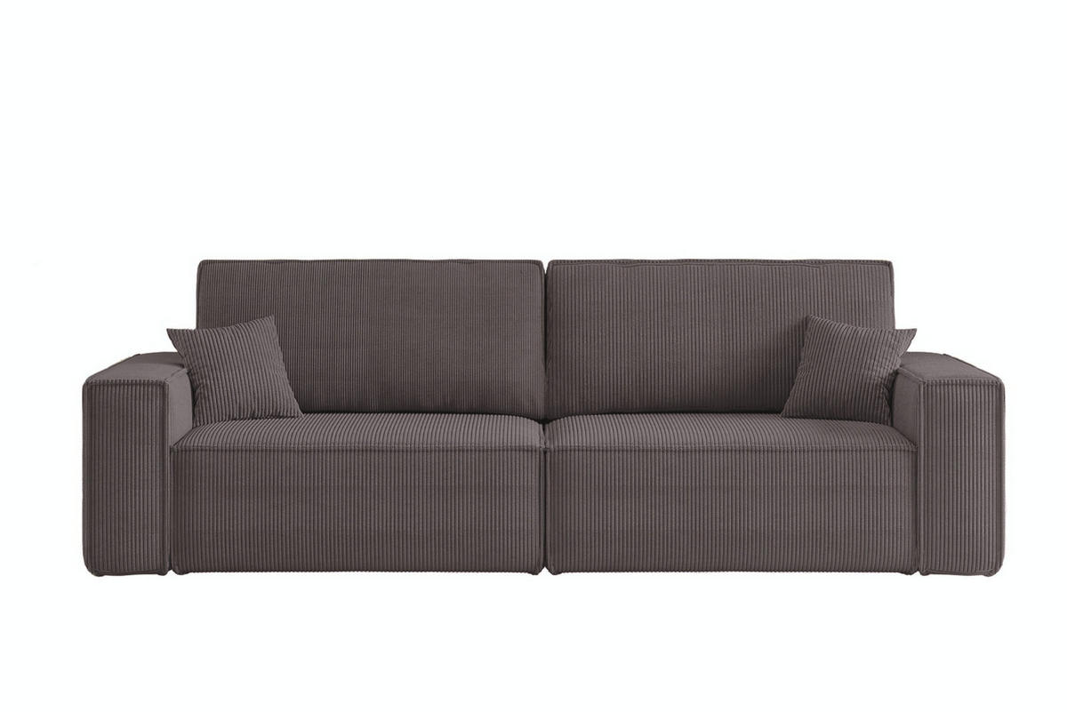 SCHLAFSOFA HUGO, Sofa mit Schlaffunktion und Bettkasten, Farbe: Dunklegrau, Cordstoff - Dunkelgrau, Textil (244/83/98cm) - VENASI MÖBEL