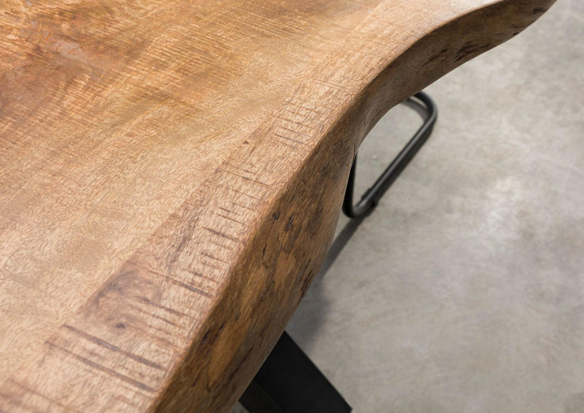 BAUMTISCH Mango 180x90x79 natur lackiert / Mikado-Beine anthrazit matt FREEFORM 5 - Anthrazit/Naturfarben, Holz (180/90/79cm) - Massivmoebel24