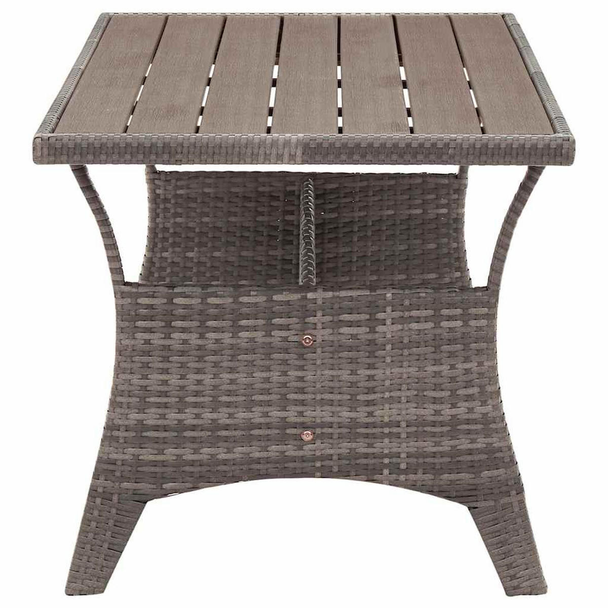 GARTENTISCH Grau 120/70/66 Cm Poly Rattan - Grau, Kunststoff (70/120/66cm) - vidaXL