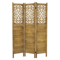 PARAVENT 3 teilig Tokio 170x121 cm Naturaus Holz - Braun, Holz (121/170/2cm) - ML-DESIGN