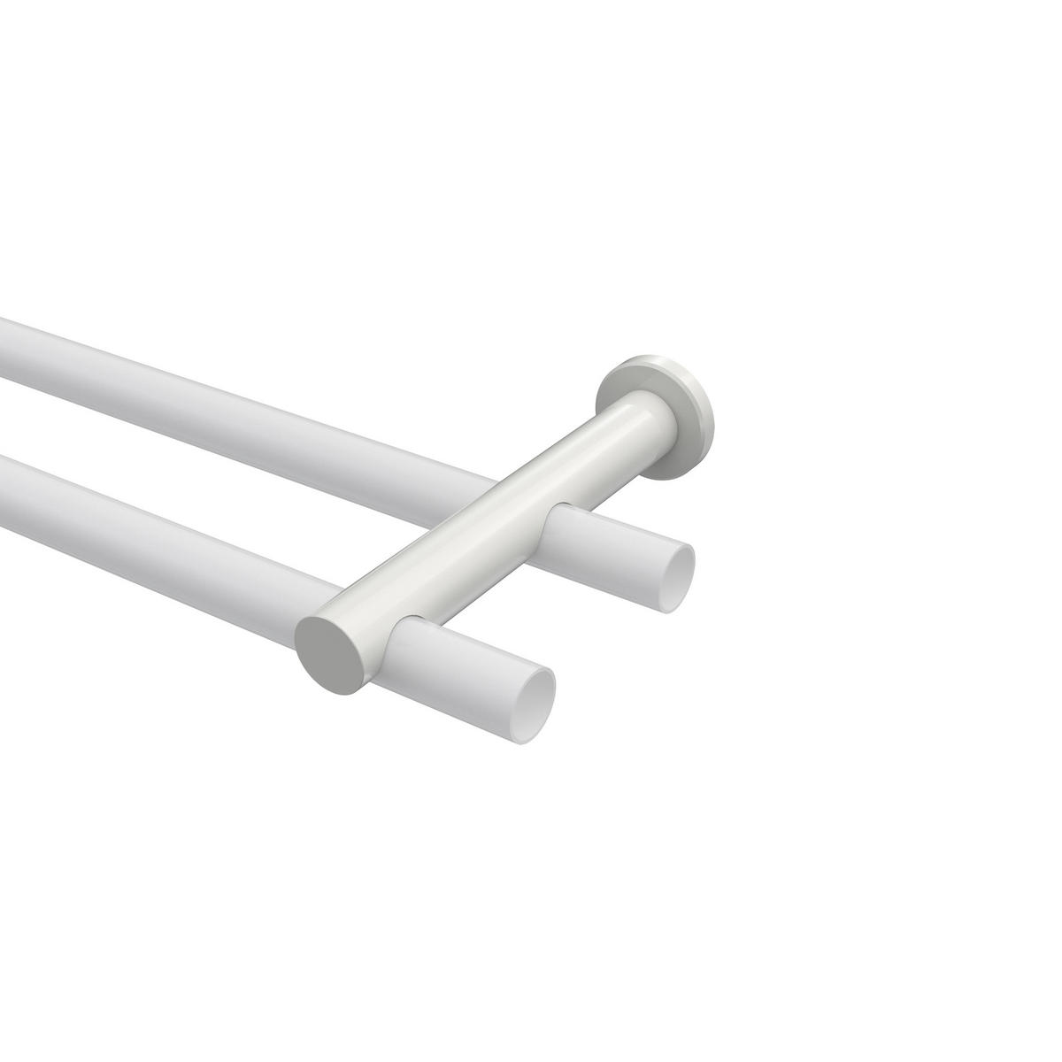 TRÄGER FÜR GARDINENSTANGEN 20 mm Ø, Platon 2-läufig, Weiß - Weiß, Metall (16/4/4cm) - INTERDECO