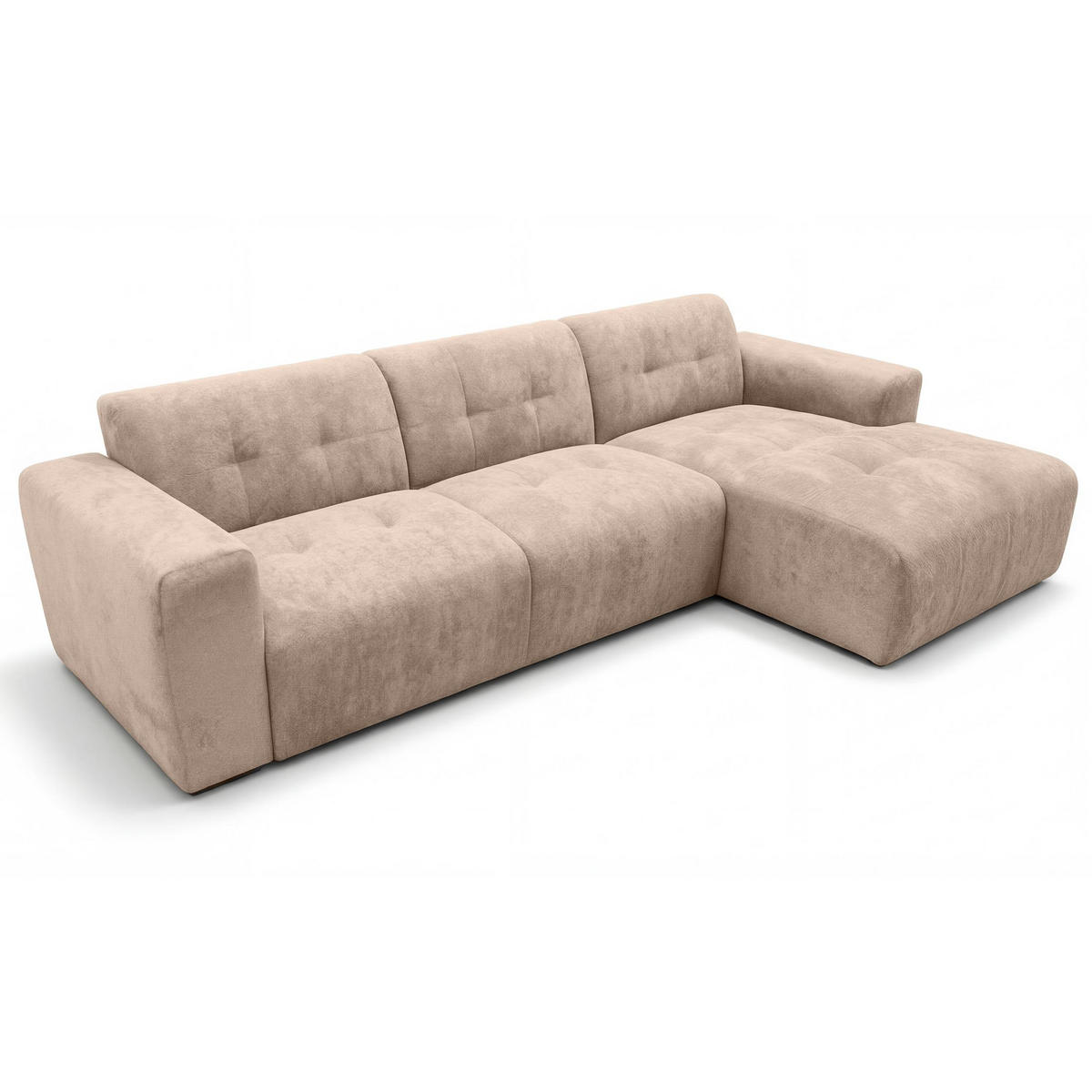 ECKSOFA L Form Corlu Braun 310/165/78 cm – stilvolle kleine Eckcouch Rechts - Schwarz/Braun, Kunststoff/Textil (165/310cm) - AX Living