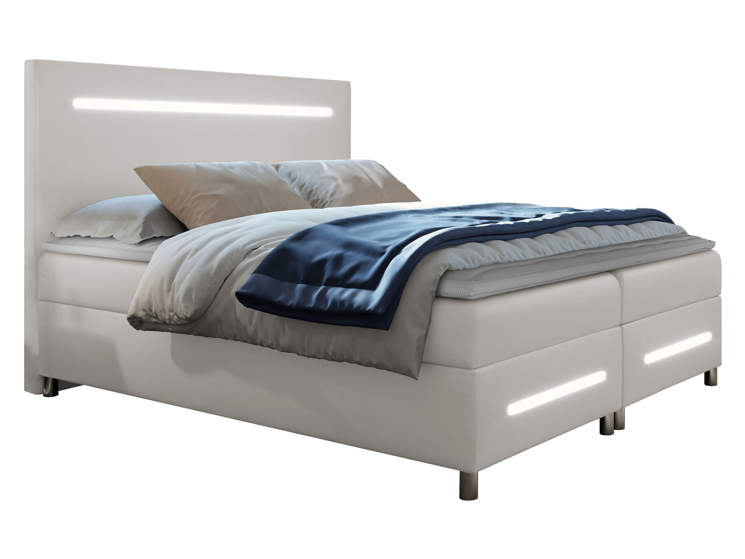 BOXBETT Enter LED - Weiß, Holz (140/200cm) - MIRJAN24