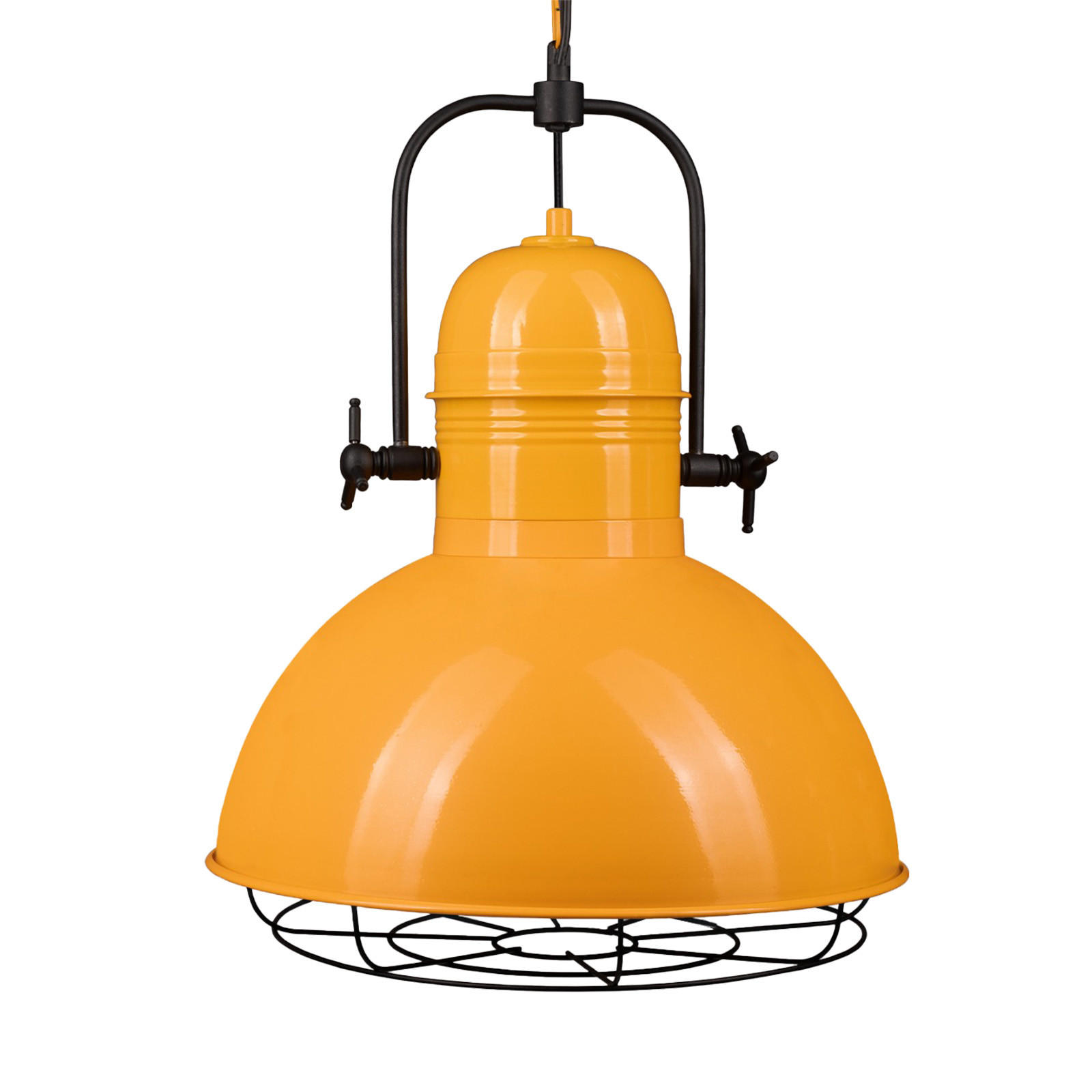 PENDELLEUCHTE Lampe Vintage 40/53 cm - Gelb, Metall (40/53cm) - Bamyum