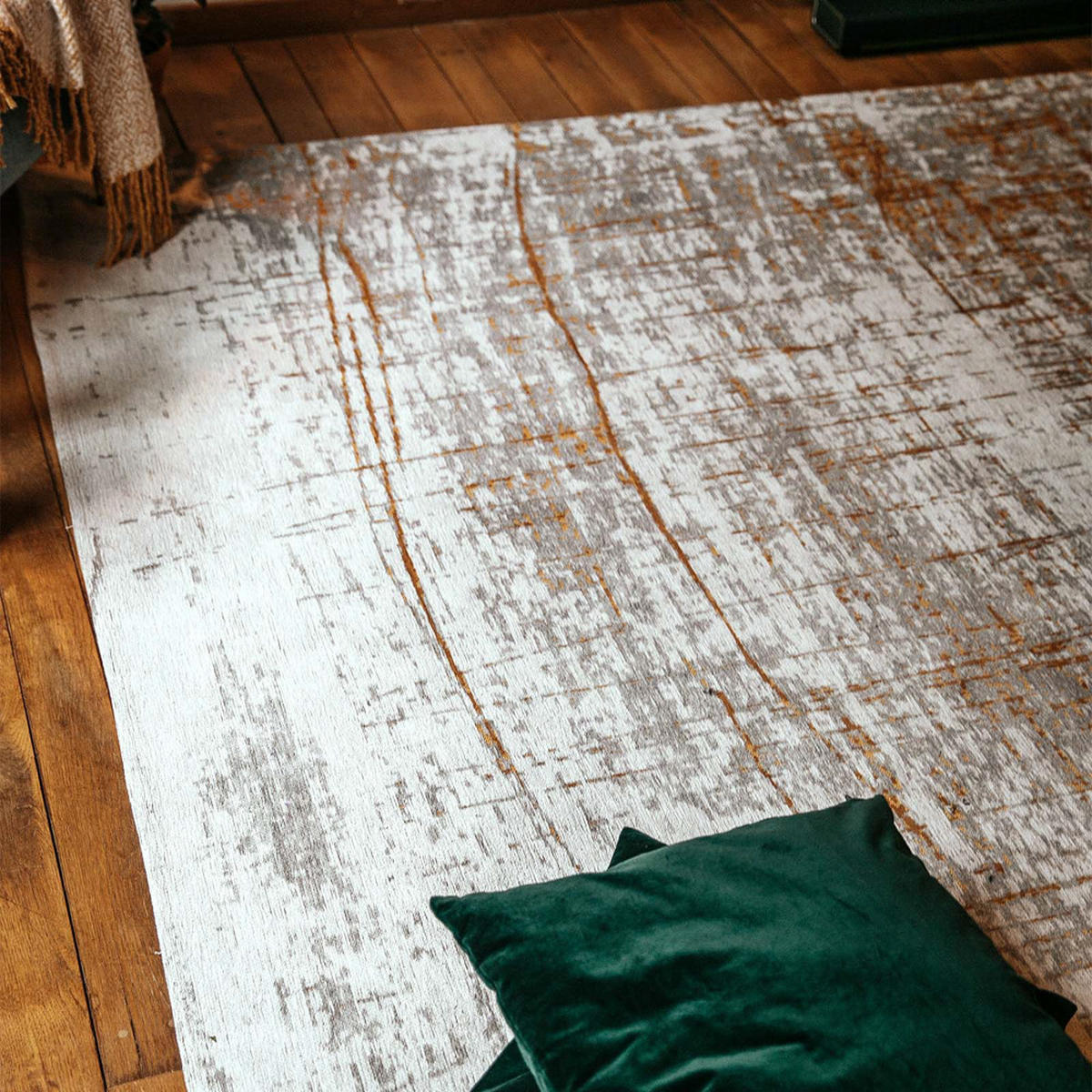 TEPPICH Columbus Gold Mad Men 140/200 cm - Gelb, Textil (140/200cm) - Louis De Poortere