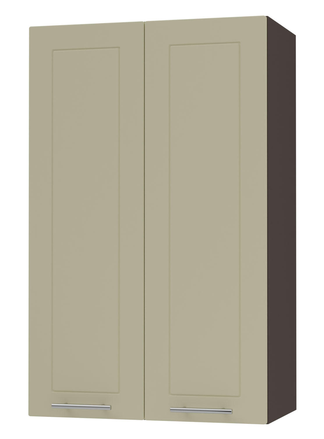 Feldmann-Wohnen Küchenhängeschrank Creme, Dunkelgrau 60x96x32.5 cm