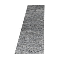TEPPICH Hochflor Hoch-Tief Boho-Muster Polypropylen Wohnzimmer Grau Läufer 80x250 - Grau, Textil (80/250cm) - KADIMA DESIGN