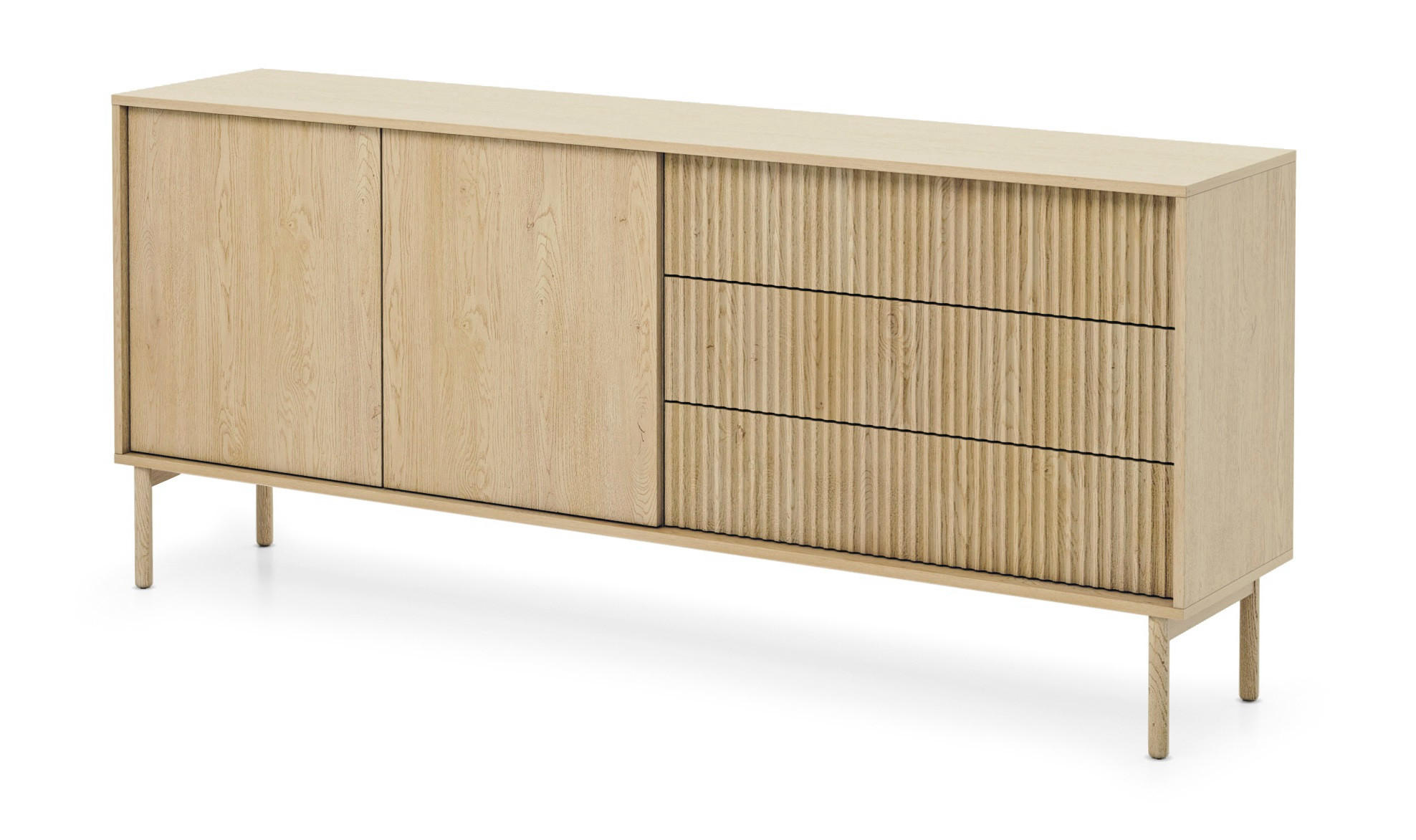KOMMODE 187 cm Nomadi, 2 Türen, 3 Schubladen, Eiche Cremona - Eichefarben, Holz (187/80/40cm) - Emporius