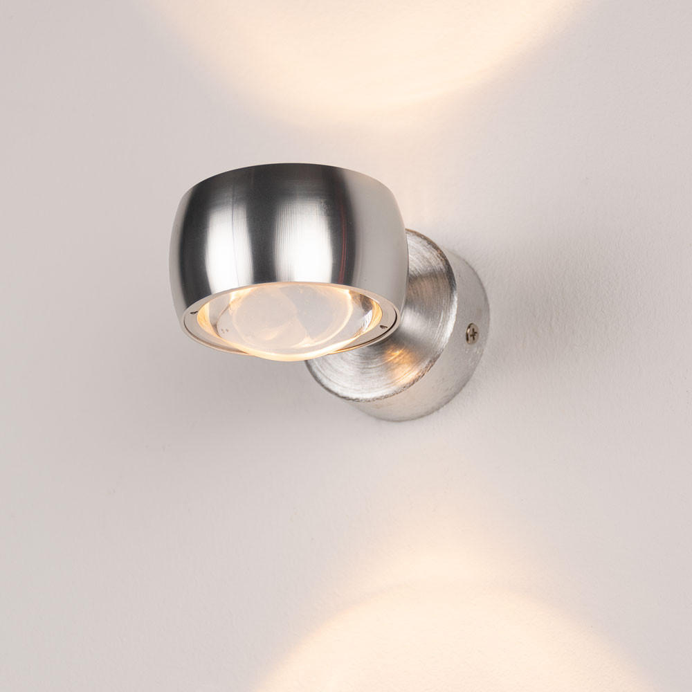 LED-WANDLAMPE Beam Rund Aluminium - Alufarben, Metall (8/5/12cm) - s.luce