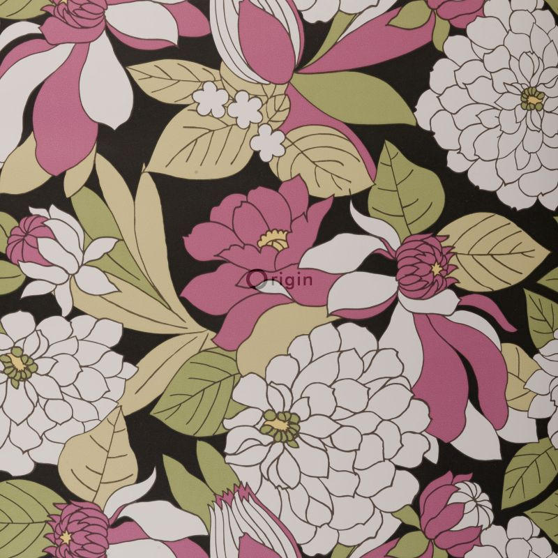 TAPETE Blumen 52 cm x 10.05 m - Pink, Papier (52/1000cm) - Origin Wallcoverings