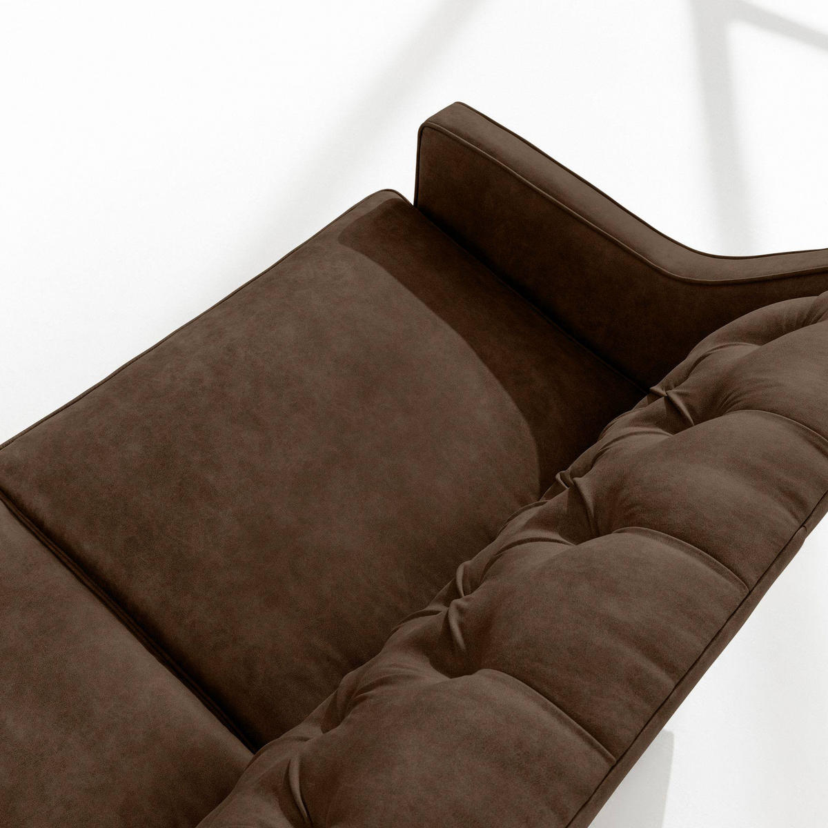 2-SITZER-SOFA NOMUS gesteppt, Dunkelbraun - Wengefarben/Dunkelbraun, Holzwerkstoff (170/78/80cm) - KONSIMO®