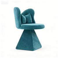 DREHSTUHL 52/52/78 cm blau aus Stoff mit 360°-Drehfunktion und Schmetterlingsrückenlehne - Blau, Textil (52/78/52cm) - OKWISH