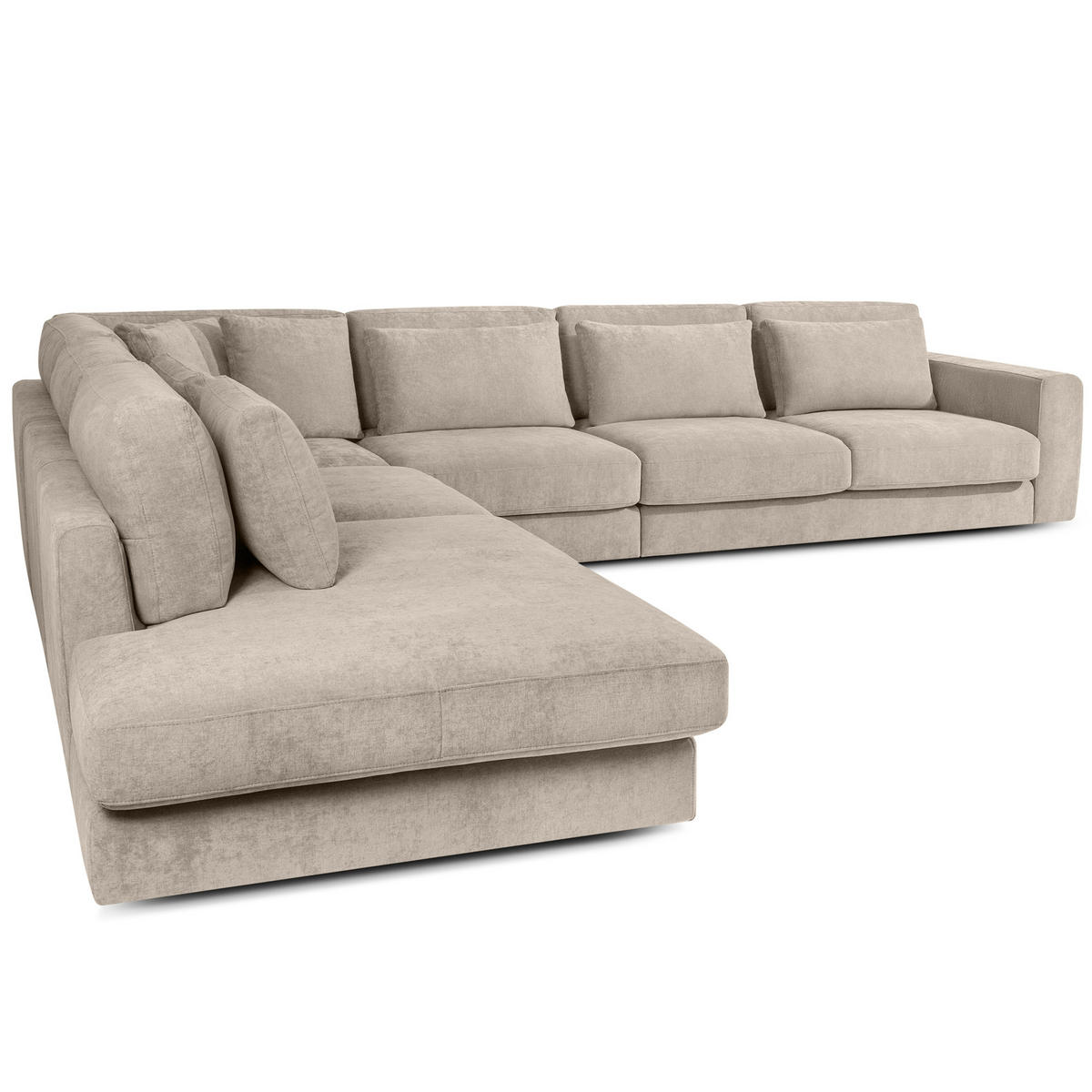 ECKSOFA XL links VERUS - Creme, Holz/Holzwerkstoff (377/328cm) - KONSIMO®