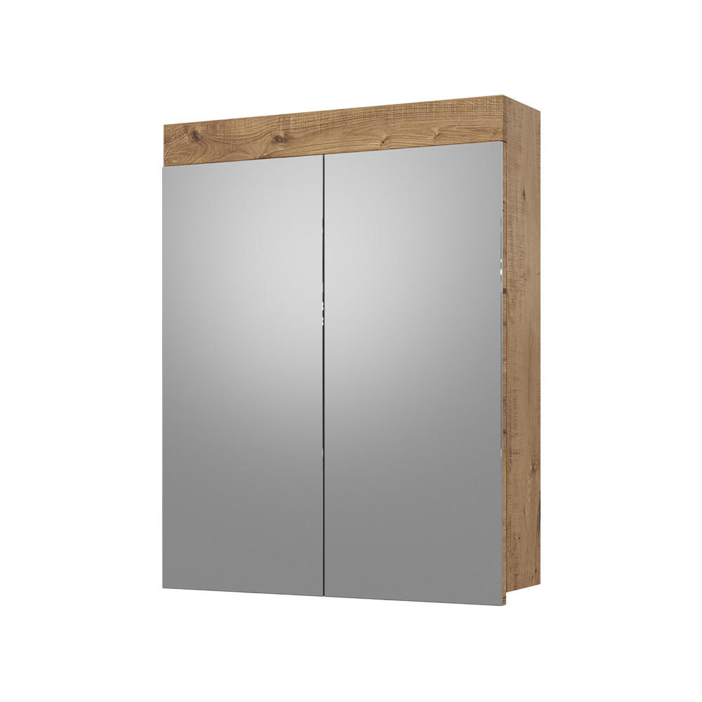 BADSPIEGELSCHRANK Luna Eiche Wotan 60 x 77 cm - Eiche Wotan, Holzwerkstoff (60/77/17cm) - Vicco