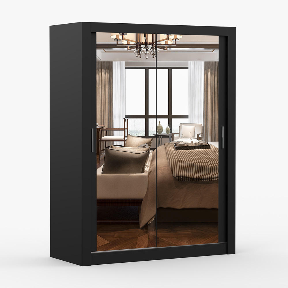 SKŘÍŇ s otočnými dveřmi Milan 150 cm 150/215/64 cm, 2dveřová, černý - černá, kompozitní dřevo (150/215/64cm) - imoebel24