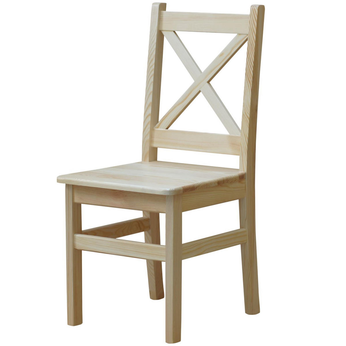 STUHL mit X-Rückenlehne, Kiefer Lackiert, 96 x 42 x 42 cm - Kieferfarben, Holz (42/96/42cm)