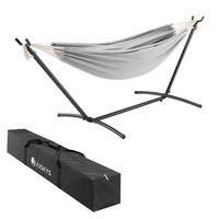 HÄNGEMATTE Paya hellgrau 281x107x96 cm - Hellgrau, Textil/Metall (109/101/279cm) - Juskys