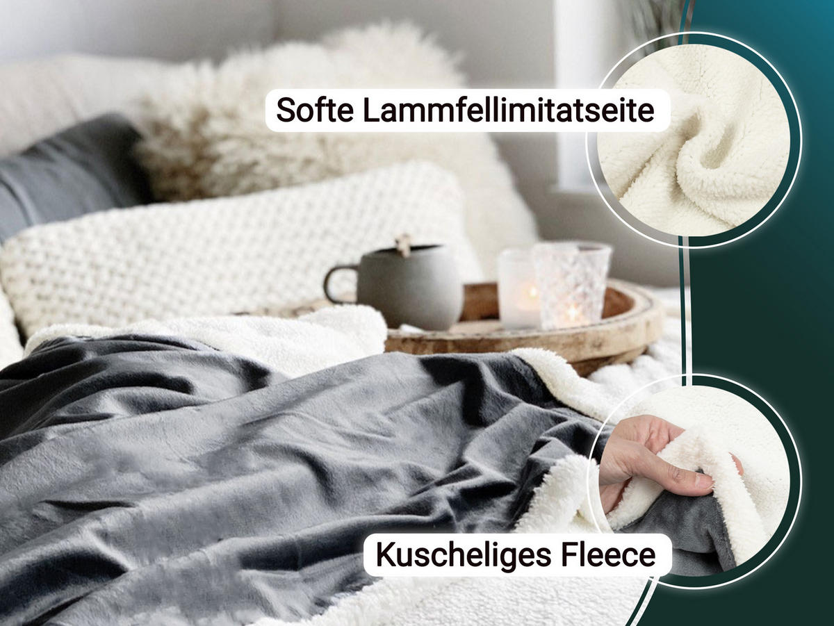 KUSCHELDECKE, 220x240 cm, 100% Polyester, Grau - Grau, Textil (220/240cm) - Zollner24
