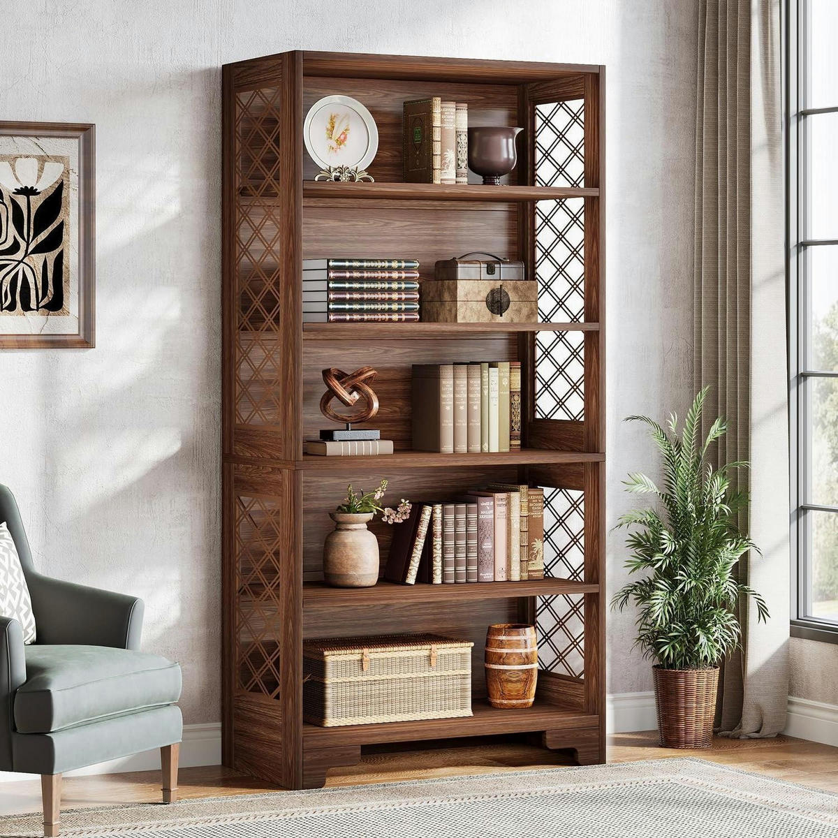 BÜCHERREGAL 180 cm Vintage Braun - Braun, Holzwerkstoff (70/180/30cm)