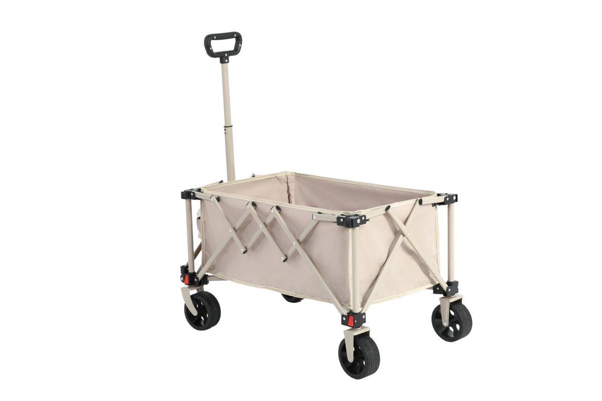 HANDWAGEN, geländegängig faltbar, verstellbarer Griff, beige - Beige, Metall (34/19/43.5cm) - Vallsero