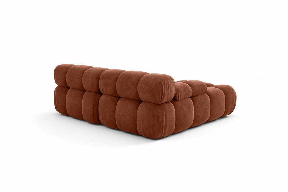 ECKSOFA L-form Mini Modular, Veloursstoff Salvador, Braun, Rechts, Selia - Braun, Holz (190/160cm) - Kaiser Möbel