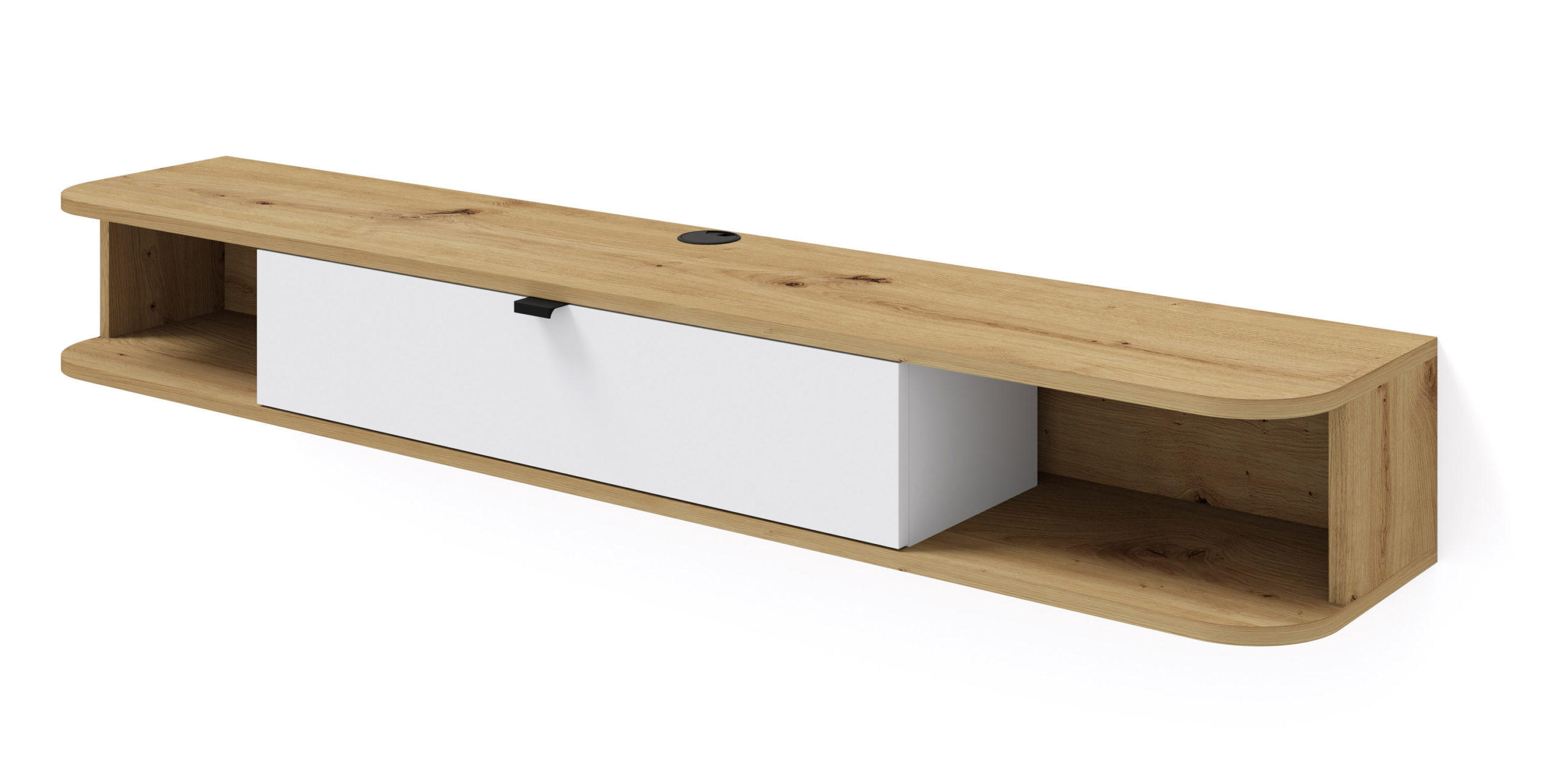 TV LOWBOARD Artisan Eiche, Weiß 156/20/29 - Weiß, Holzwerkstoff (156/20/29cm) - RAUMHIRSCH FURNITURE