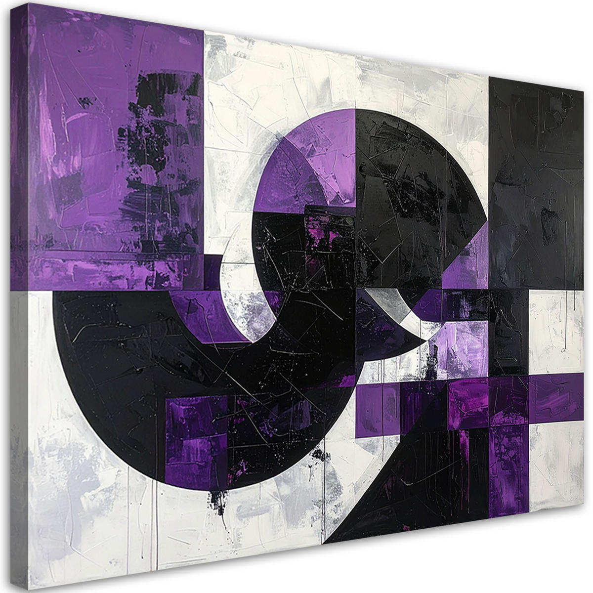 LEINWANDBILD 3D und geometrisch 120x80cm - Lila, Textil (120/80cm) - Feeby