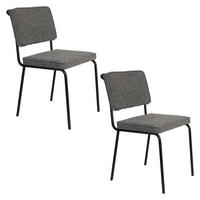 ESSZIMMERSTUHL Buddy Schwarz - 2 er Set - Schwarz, Textil (48/85/57cm) - Zuiver