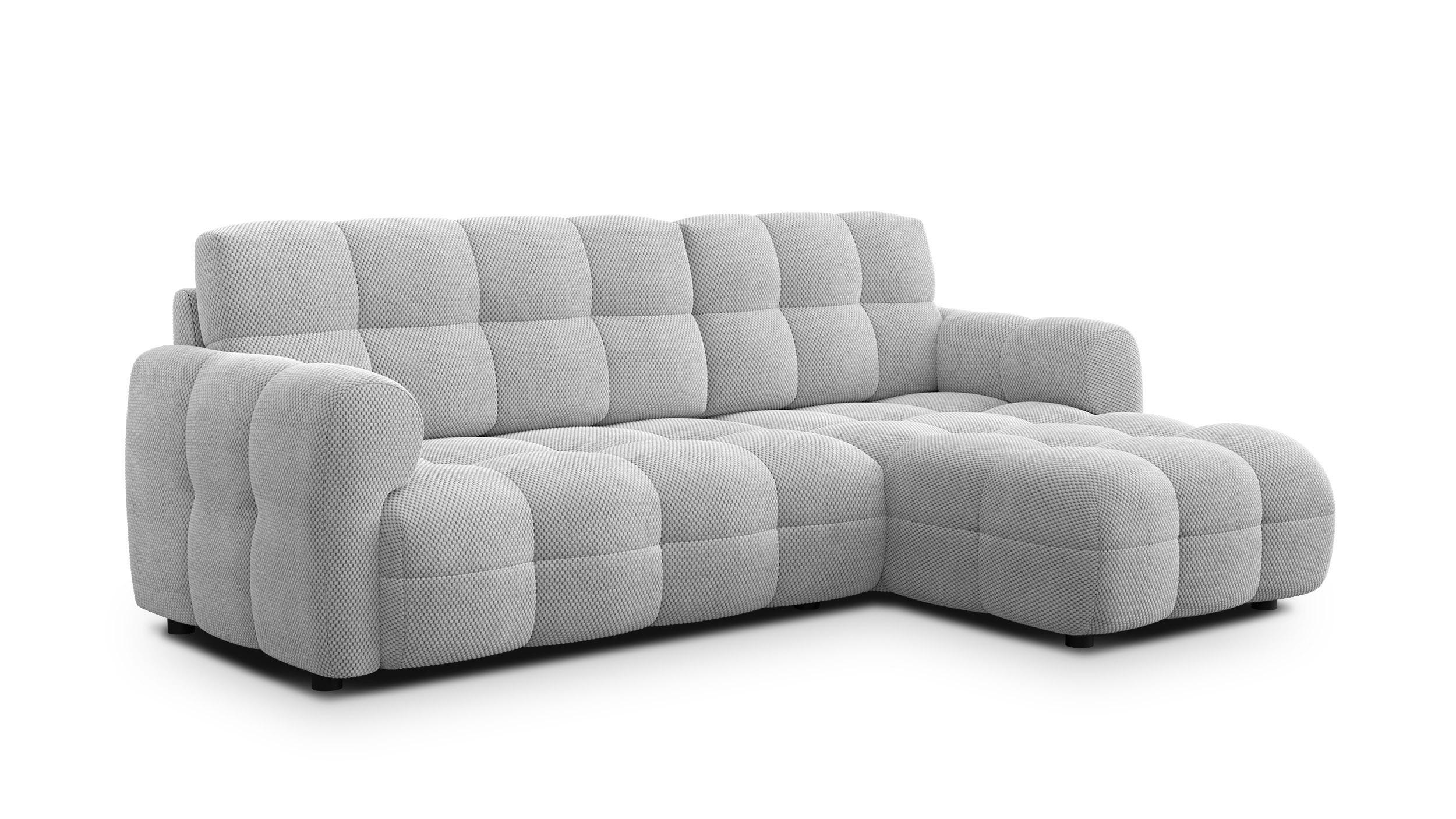 ECKSOFA MELLOW 3-Sitzer, hellgrau - Hellgrau/Schwarz, Holz/Textil (232/156cm) - Courtois Laville