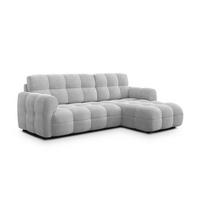 ECKSOFA MELLOW 3-Sitzer, hellgrau - Hellgrau/Schwarz, Holz/Textil (232/156cm) - Courtois Laville