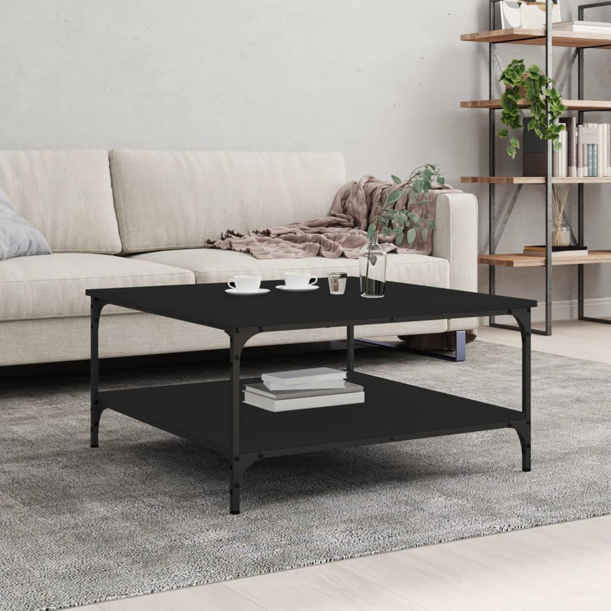 COUCHTISCH Schwarz 80x80x40 cm Holzwerkstoff - Schwarz, Holzwerkstoff (80/80/40cm) - furnicato
