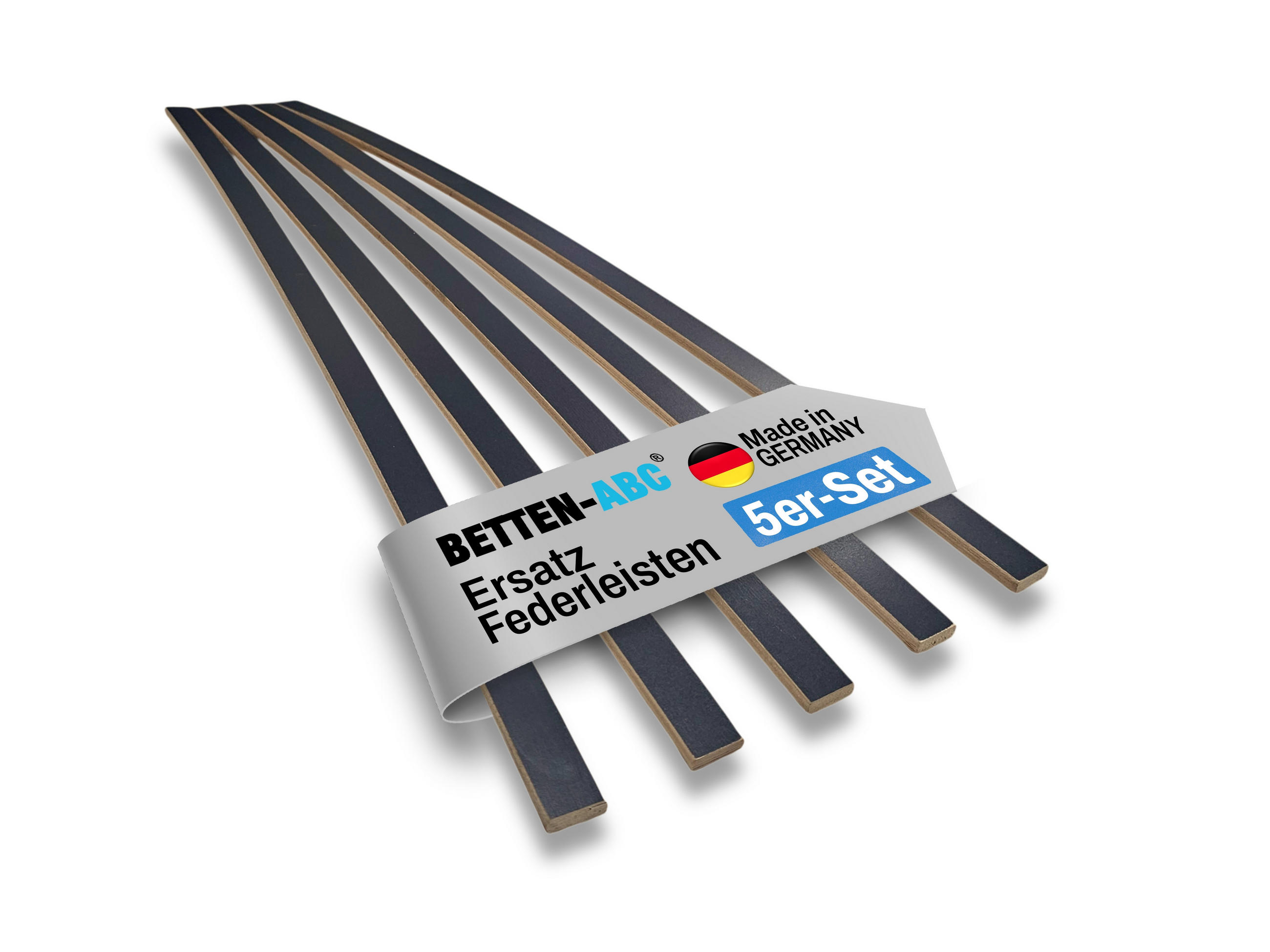 ERSATZ-FEDERHOLZLEISTEN aus Schichtholz im 5er Set passend für viele gängige Lattenroste - Hellgrau, Holz/Holzwerkstoff (2.4/120cm) - Betten-ABC