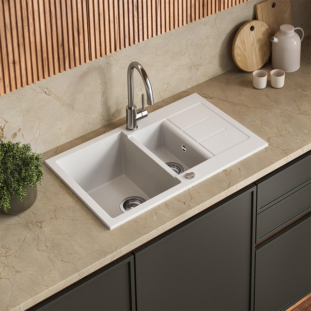 UMYVADLO Seattle Bílá - bílá, keramika (80/20/50cm) - Bergstroem