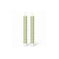 LED-KERZENSET Ø2,2x22 cm, Grün - Grün, Naturmaterialien (2.2/2.2/22cm) - dasmöbelwerk