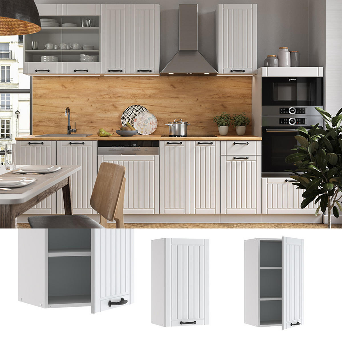 HÄNGESCHRANK Fame-Line Weiß Landhaus 40 cm - Weiß, Holzwerkstoff (40/72/34.1cm) - Vicco
