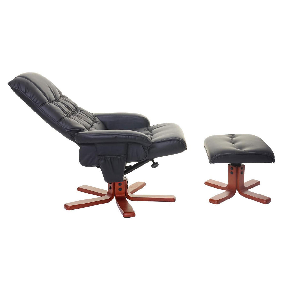 RELAXSESSEL MIT HOCKER Schwarz - Schwarz, Textil (80/103/110cm) - MCW