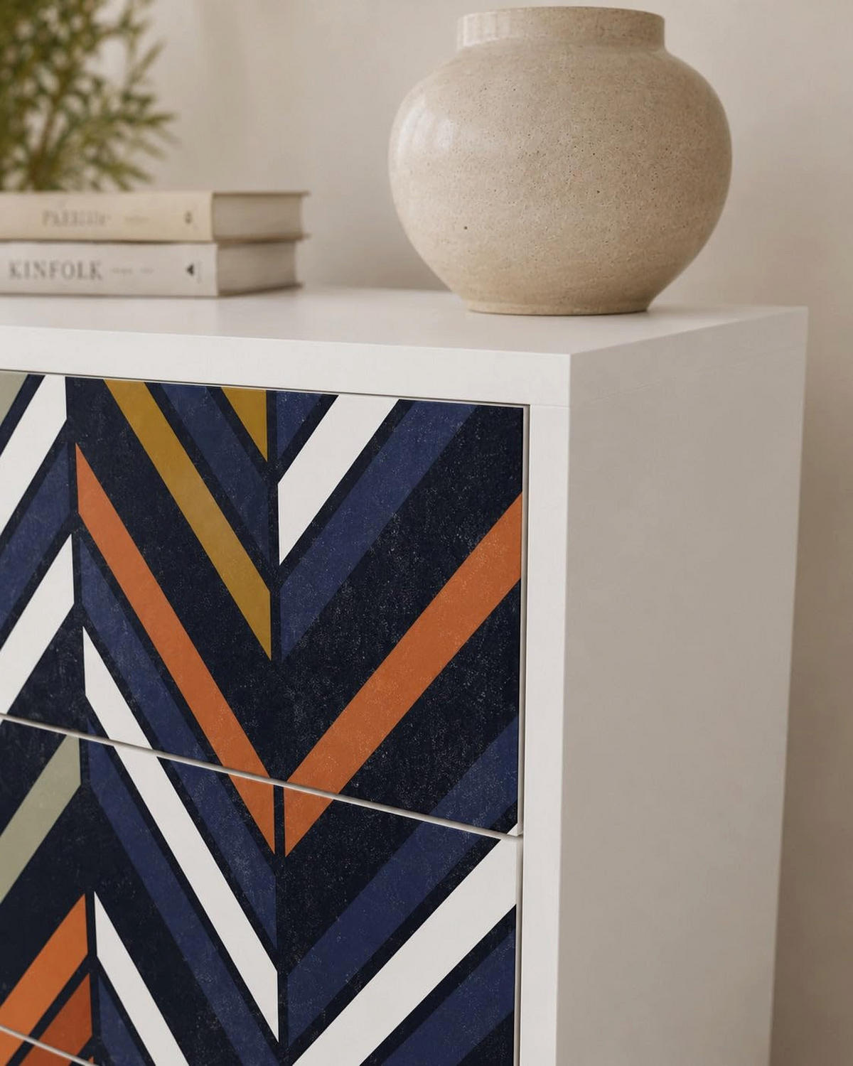 KOMMODE VIBRANT PATCHWORK, Multicolor, 60x35x87 cm, 4 Schubladen - Multicolor, Holzwerkstoff (60/87/35cm) - SpaceRebels