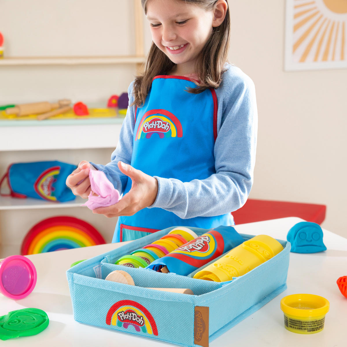 SPIELSET KNETE roba x Play-Doh mit Aufbewahrungsbox - Multicolor, Holz/Kunststoff (30/14.5/1cm) - Roba